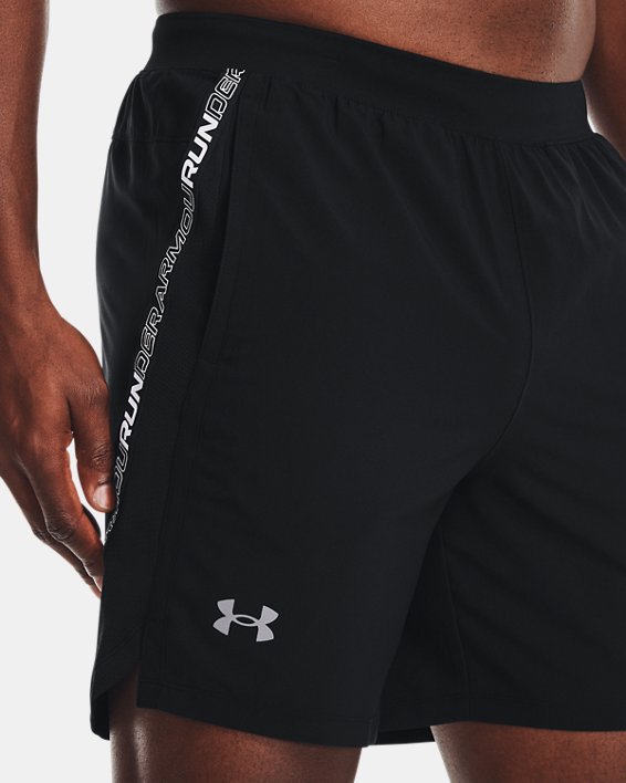 Men's UA Launch Run 7" Tape Shorts, Black, pdpMainDesktop image number 4